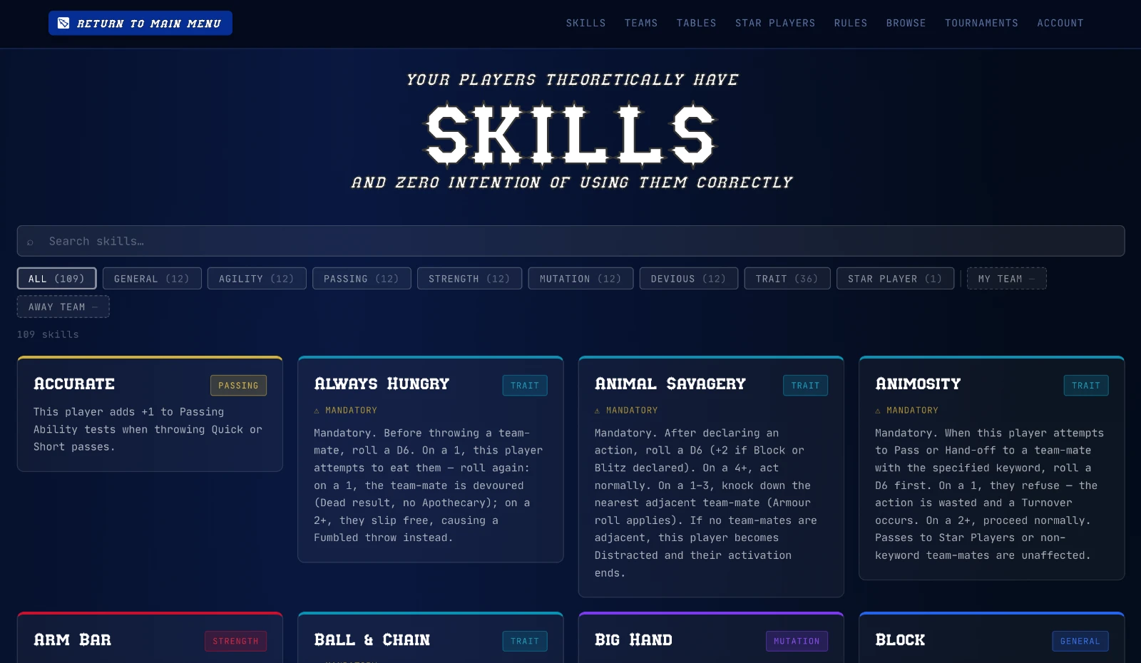 Blood Bowl app